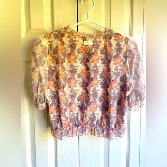 New Aritzia Wilfred Mansfield Ruffle Blouse Floral - Picture 5 of 8